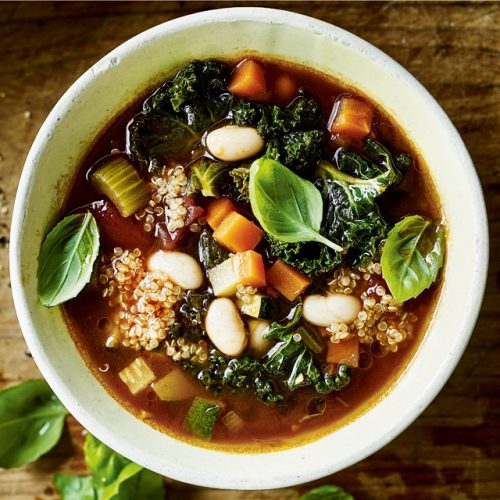 Minestrone soup with kale