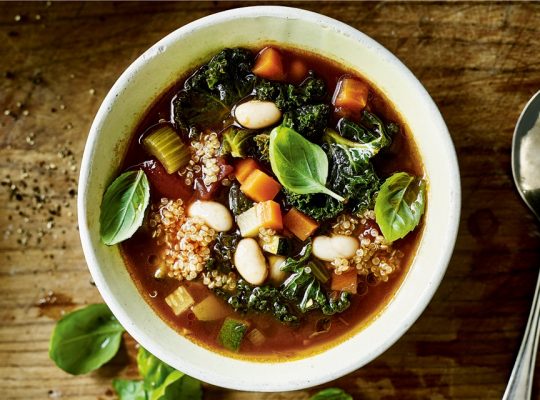 Minestrone soup with kale
