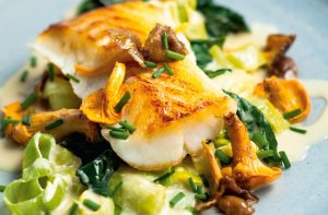 Pan-roasted cod