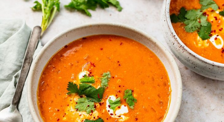 Red lentil curry soup
