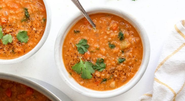 Red lentil curry soup