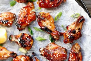 Sesame chicken drumsticks with dip