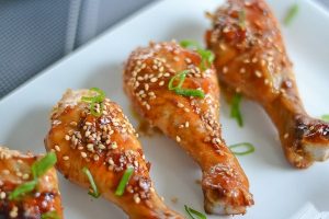 Sesame chicken drumsticks with dip