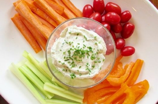 Simple savory dip and veggies