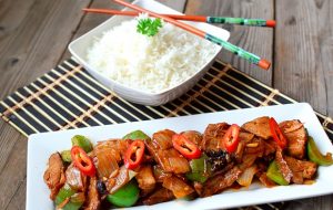 Spicy pork & peppers