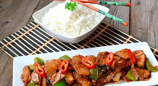 Spicy pork & peppers