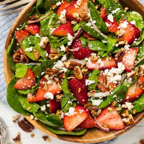 Strawberry spinach salad