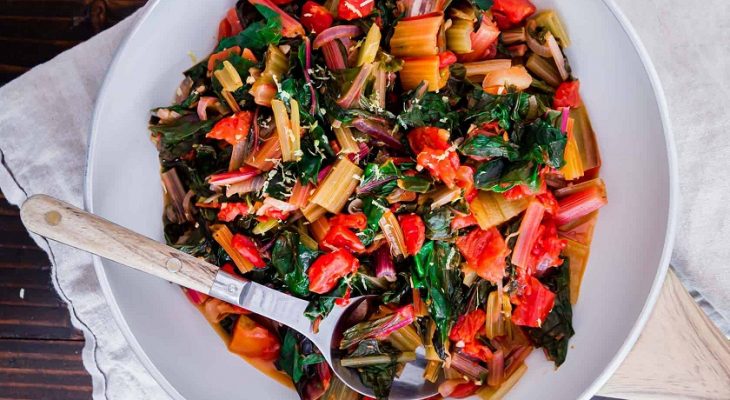 Swiss chard tomatoes & cheese