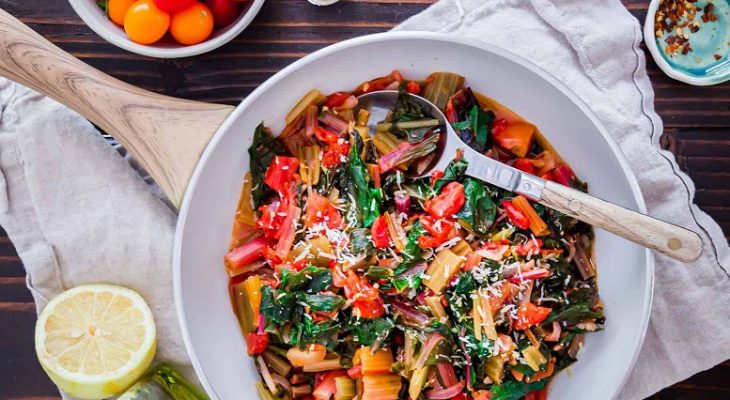 Swiss chard tomatoes & cheese