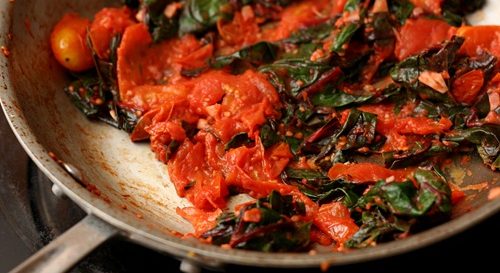 Swiss chard tomatoes & cheese