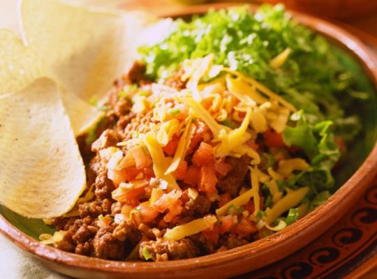 Vegetarian rice-bean taco salad