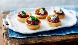 Yorkshire Mini’s With Beef & Horseradish Dressing