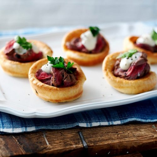 Yorkshire Mini’s With Beef & Horseradish Dressing