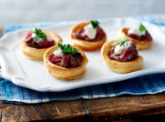 Yorkshire Mini’s With Beef & Horseradish Dressing