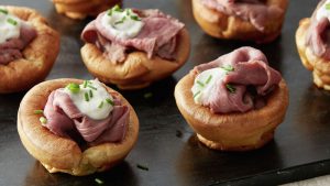 Yorkshire Mini’s With Beef & Horseradish Dressing