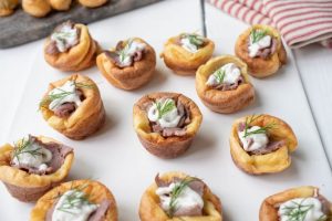 Yorkshire Mini’s With Beef & Horseradish Dressing